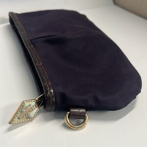 MZ Wallace Purple Eggplant Zip Pouch Clutch Bag